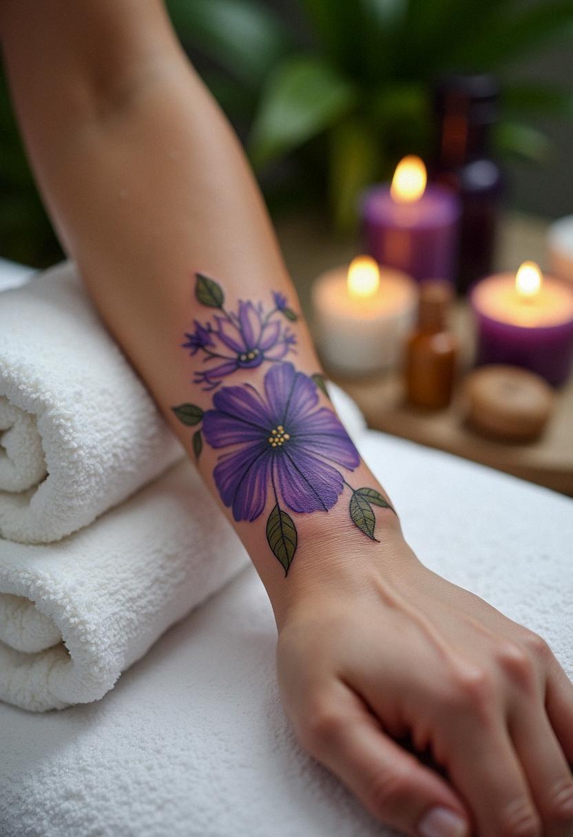 violet tattoo flower