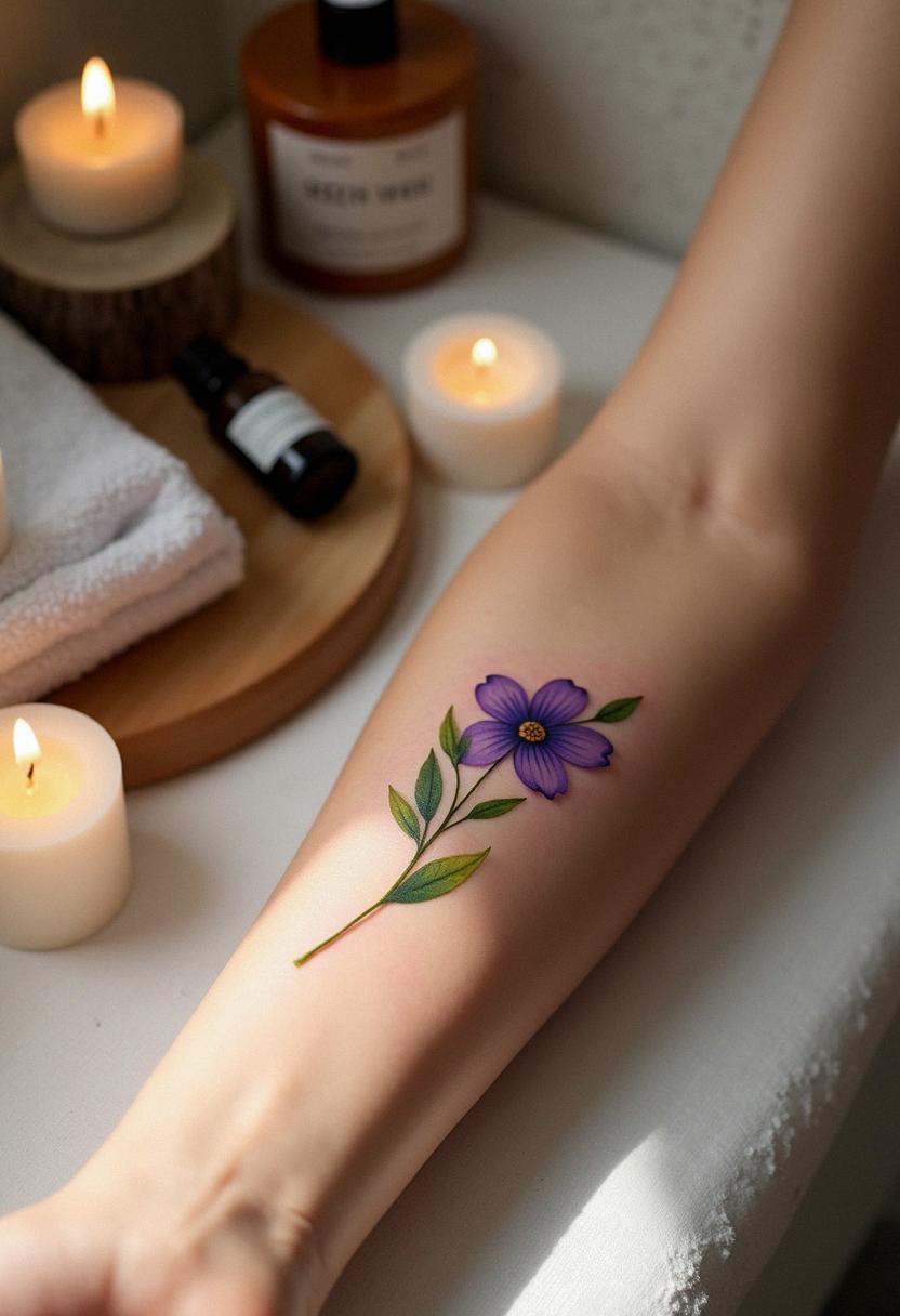 violet tattoo flower
