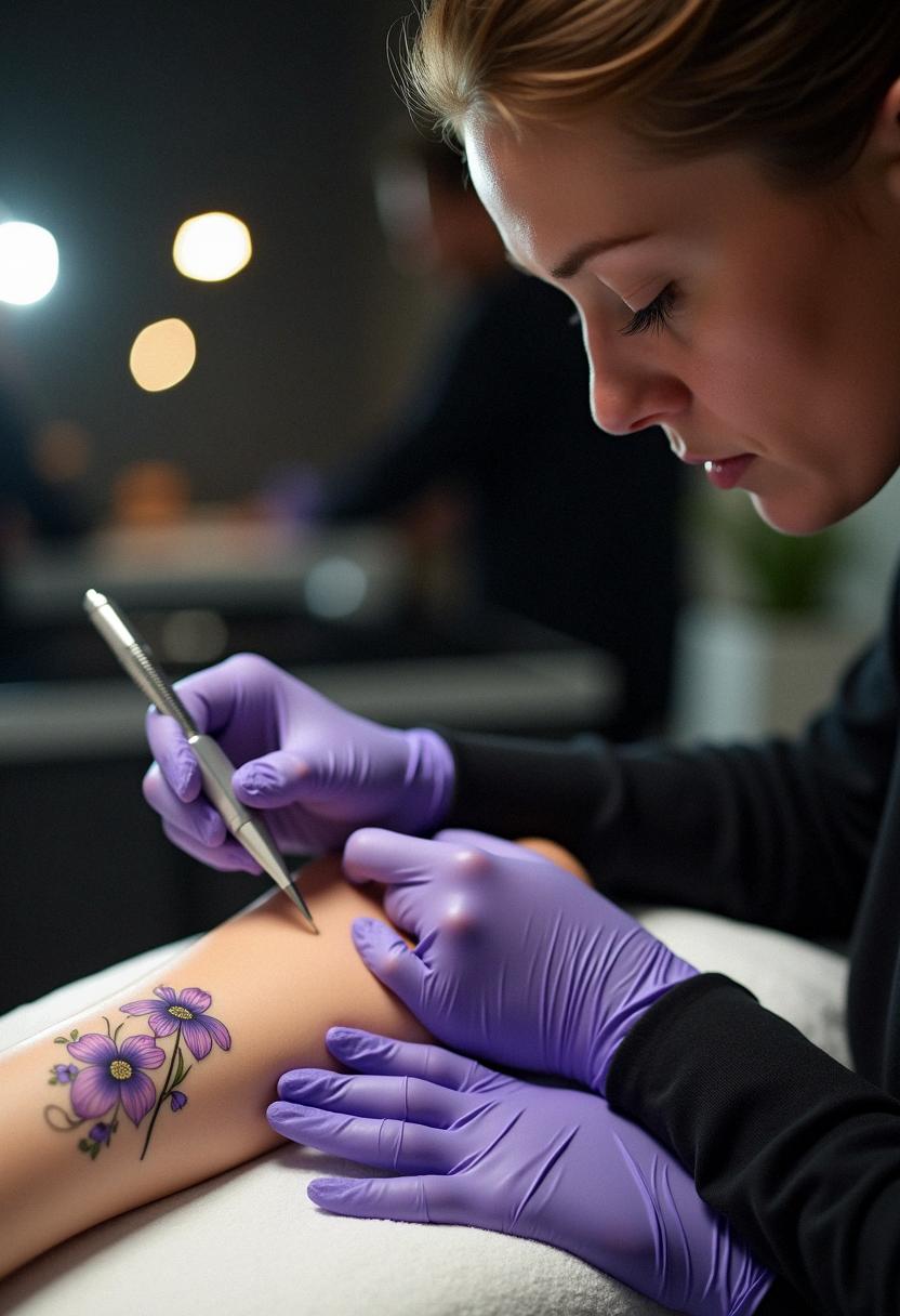 violet tattoo flower