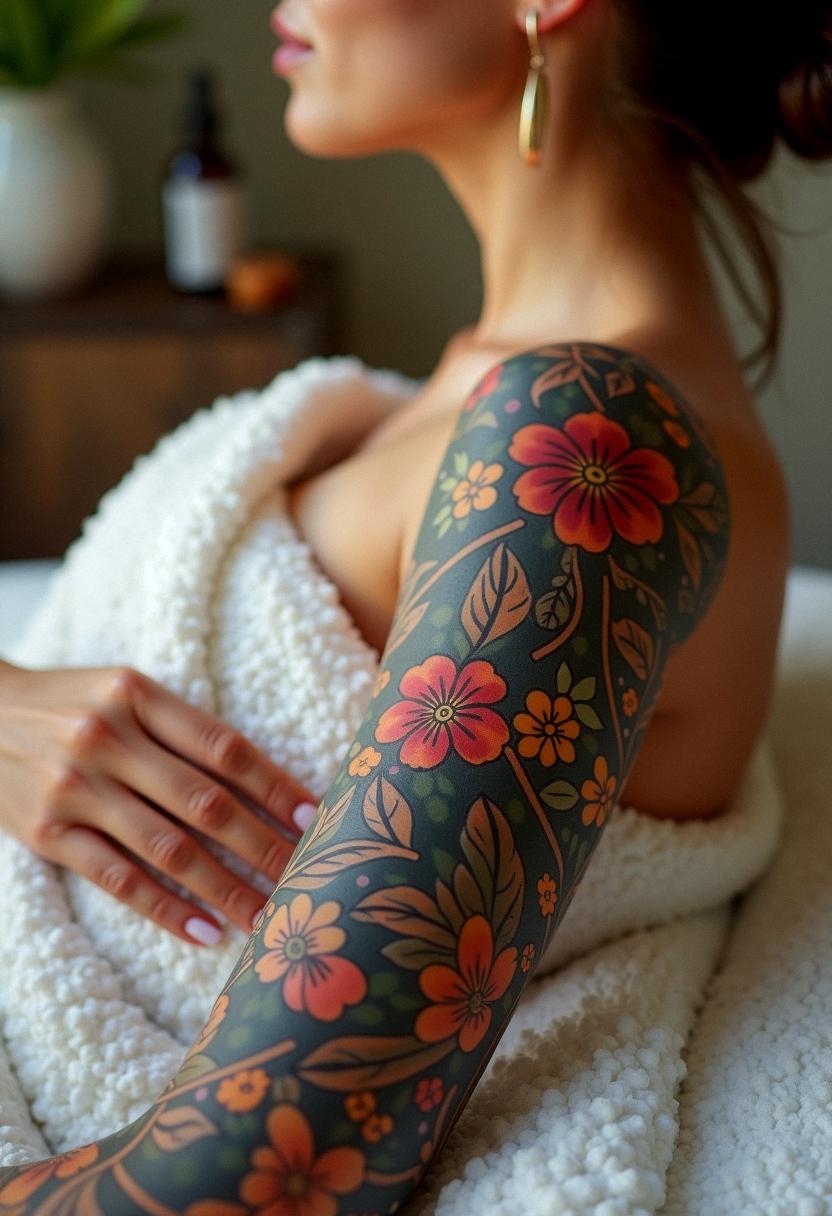 woman sleeve tattoos