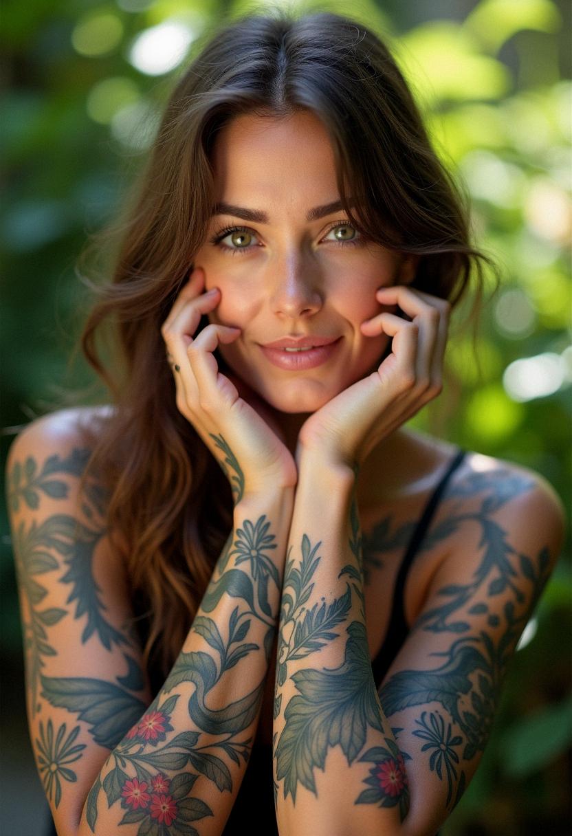 woman sleeve tattoos