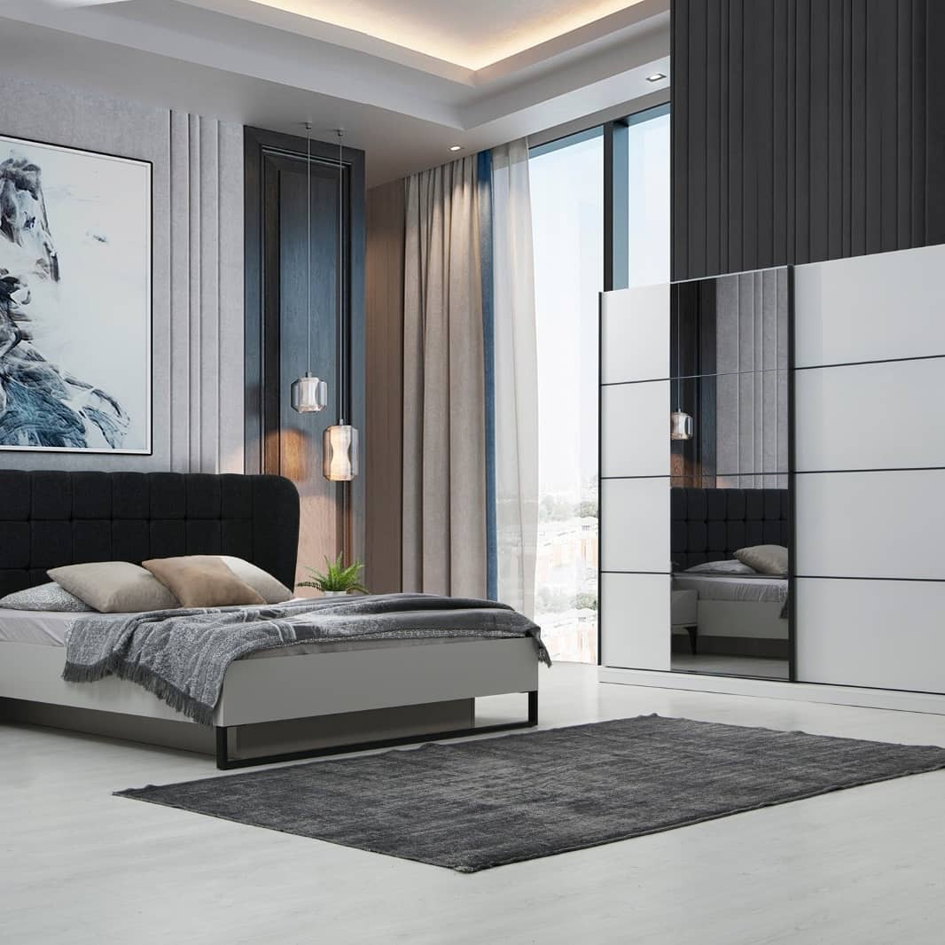 bedroom rug placement