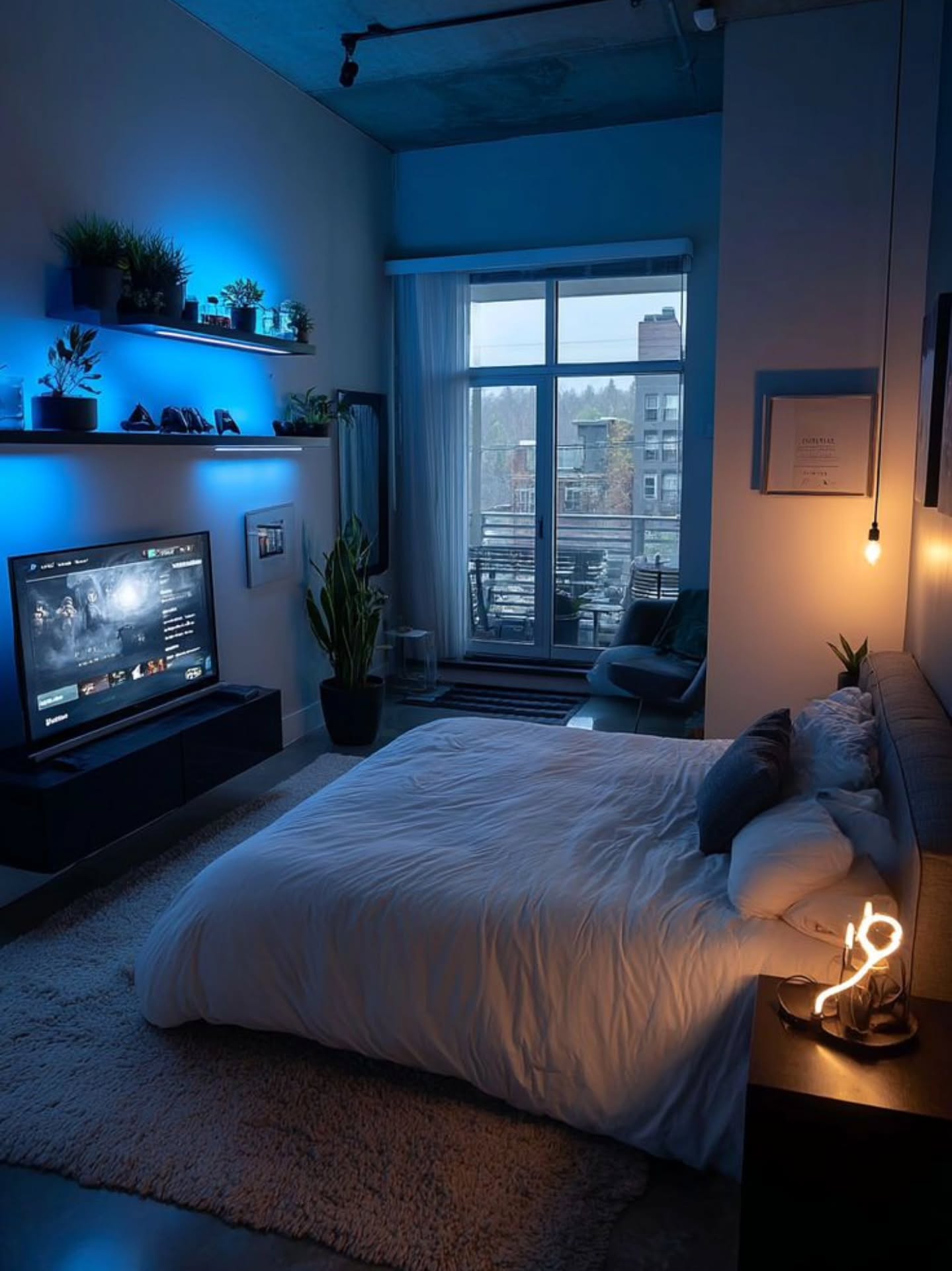 bedroom large windows