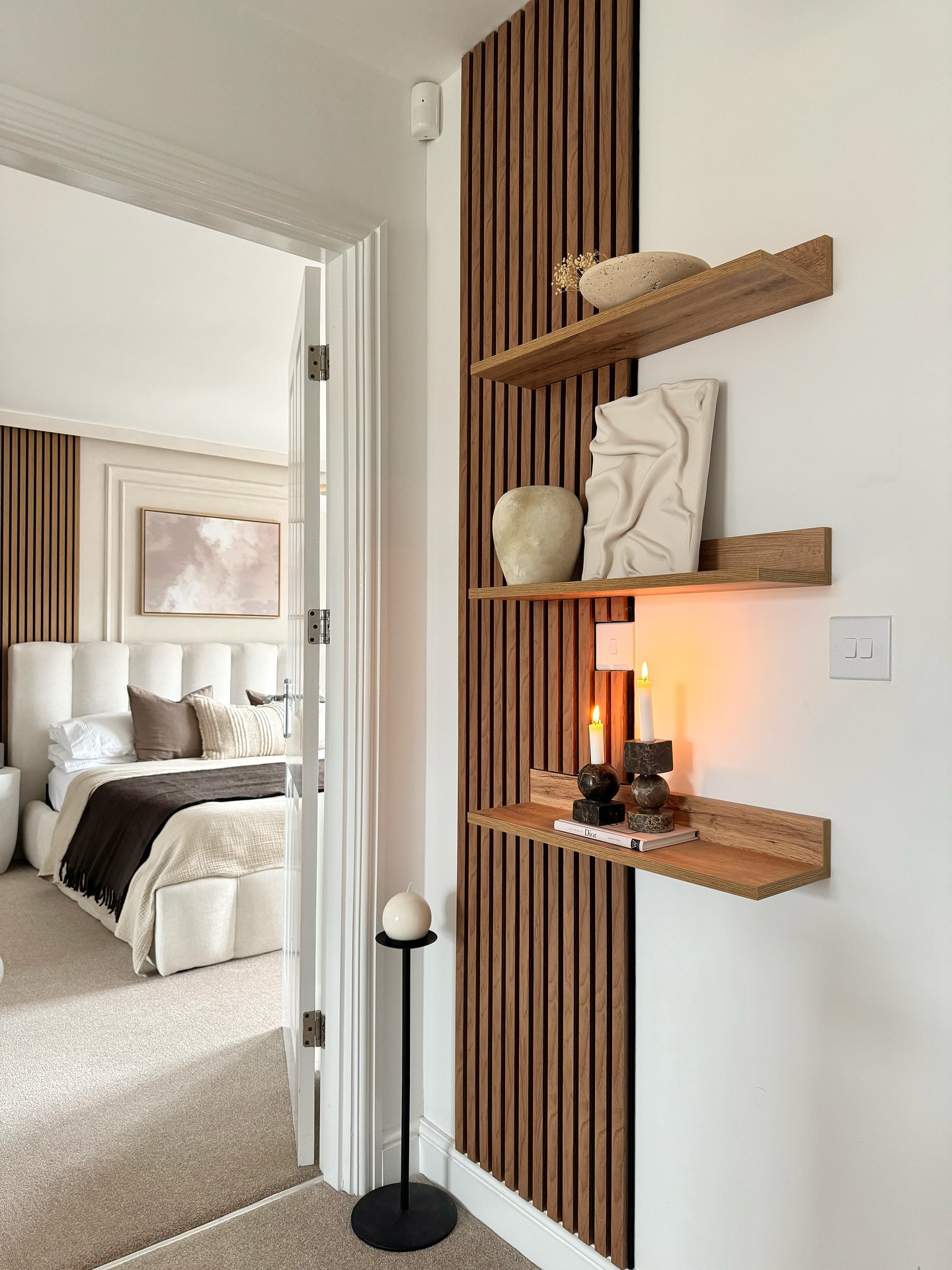 bedroom corner shelf