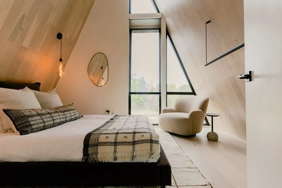 26 Stunning A Frame Bedroom Ideas That Will Make You Rethink Cozy Cabin Style 15 a frame bedroom