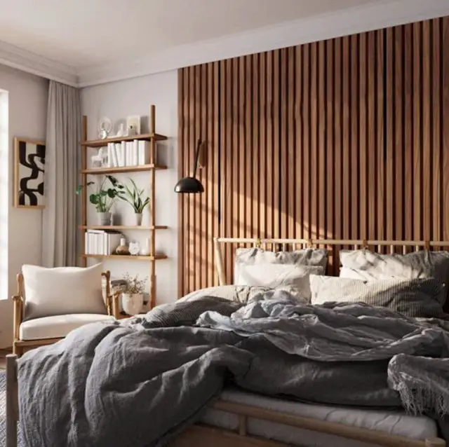 bedroom slat wall