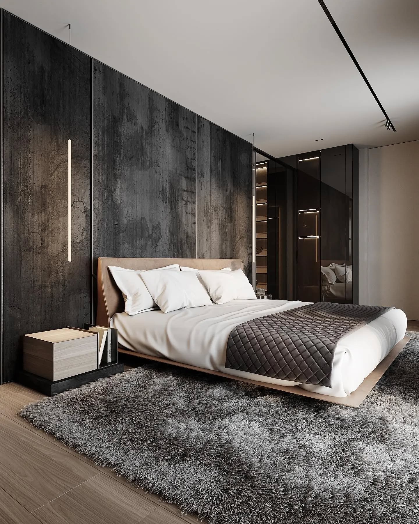 concrete wall bedroom