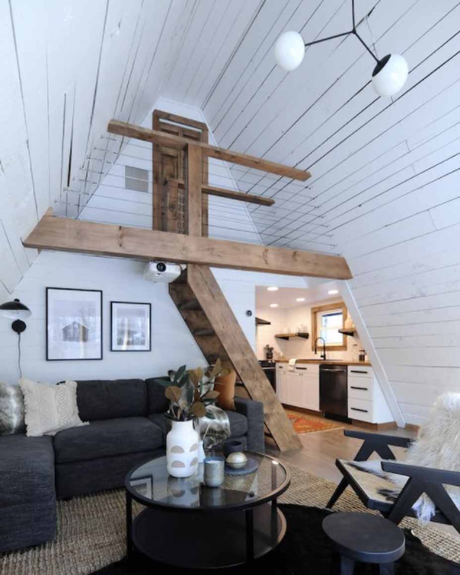 26 Stunning A Frame Bedroom Ideas That Will Make You Rethink Cozy Cabin Style 18 a frame bedroom