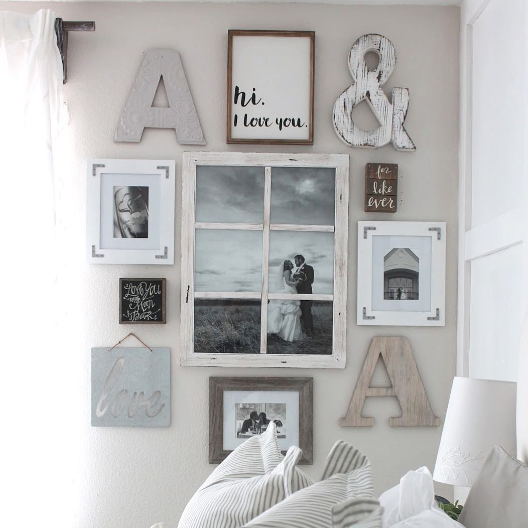 bedroom gallery wall