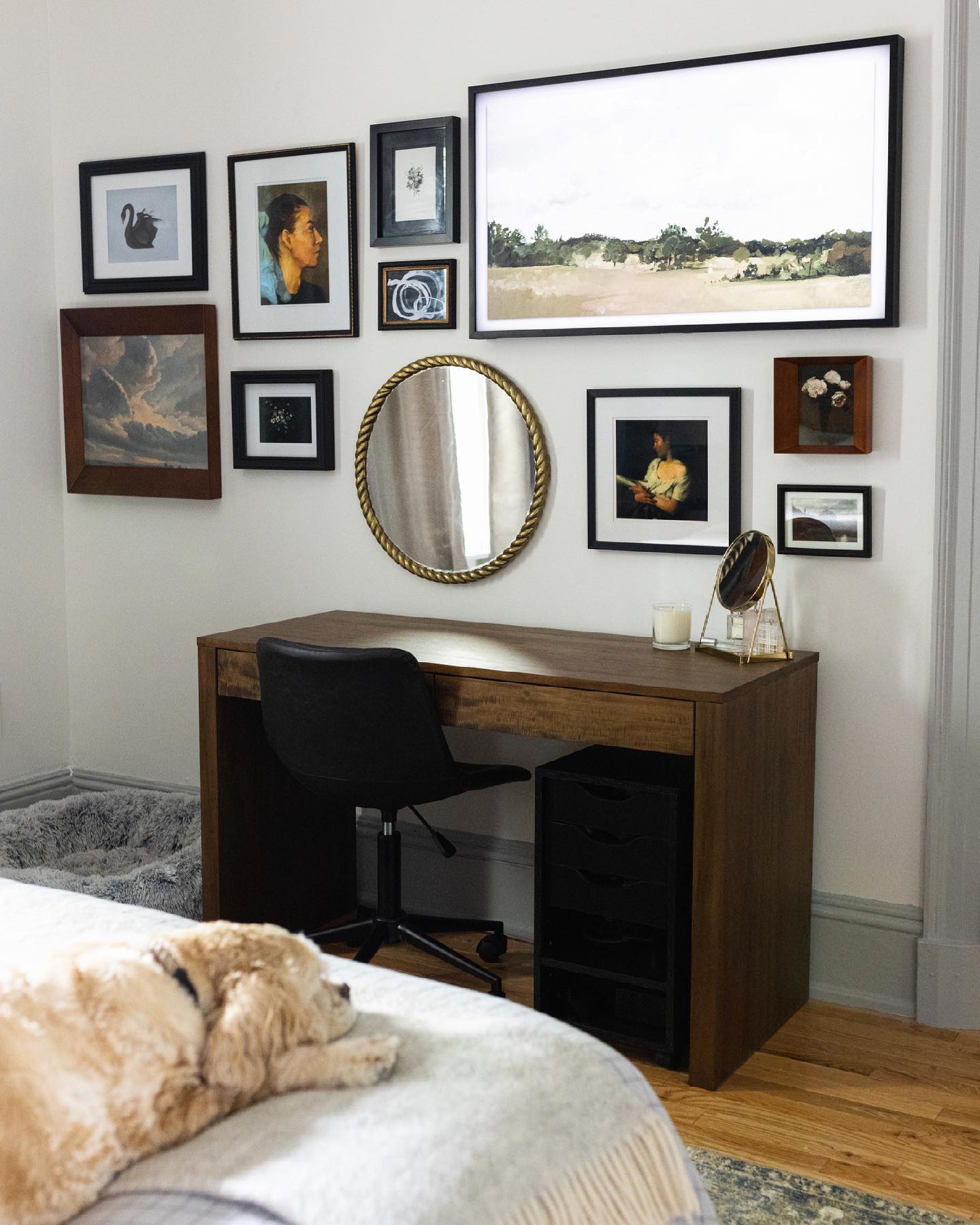 bedroom gallery wall