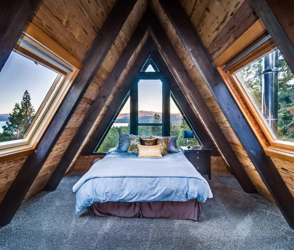 26 Stunning A Frame Bedroom Ideas That Will Make You Rethink Cozy Cabin Style 10 a frame bedroom