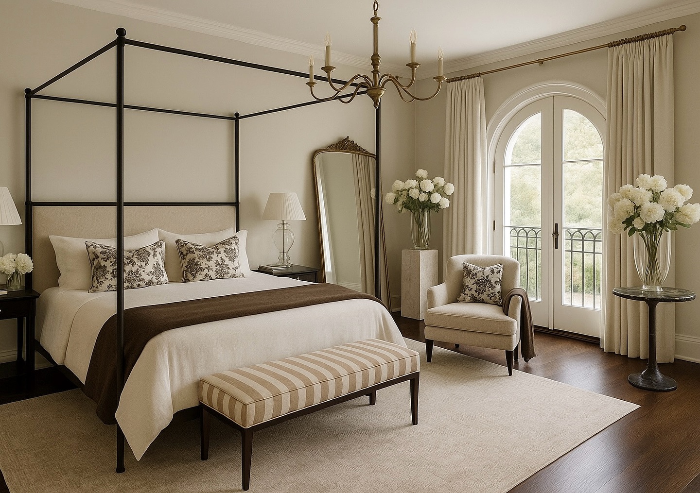 24 Dreamy Bedroom French Doors Ideas To Copy Now (With Photos) 3 bedroom french doors