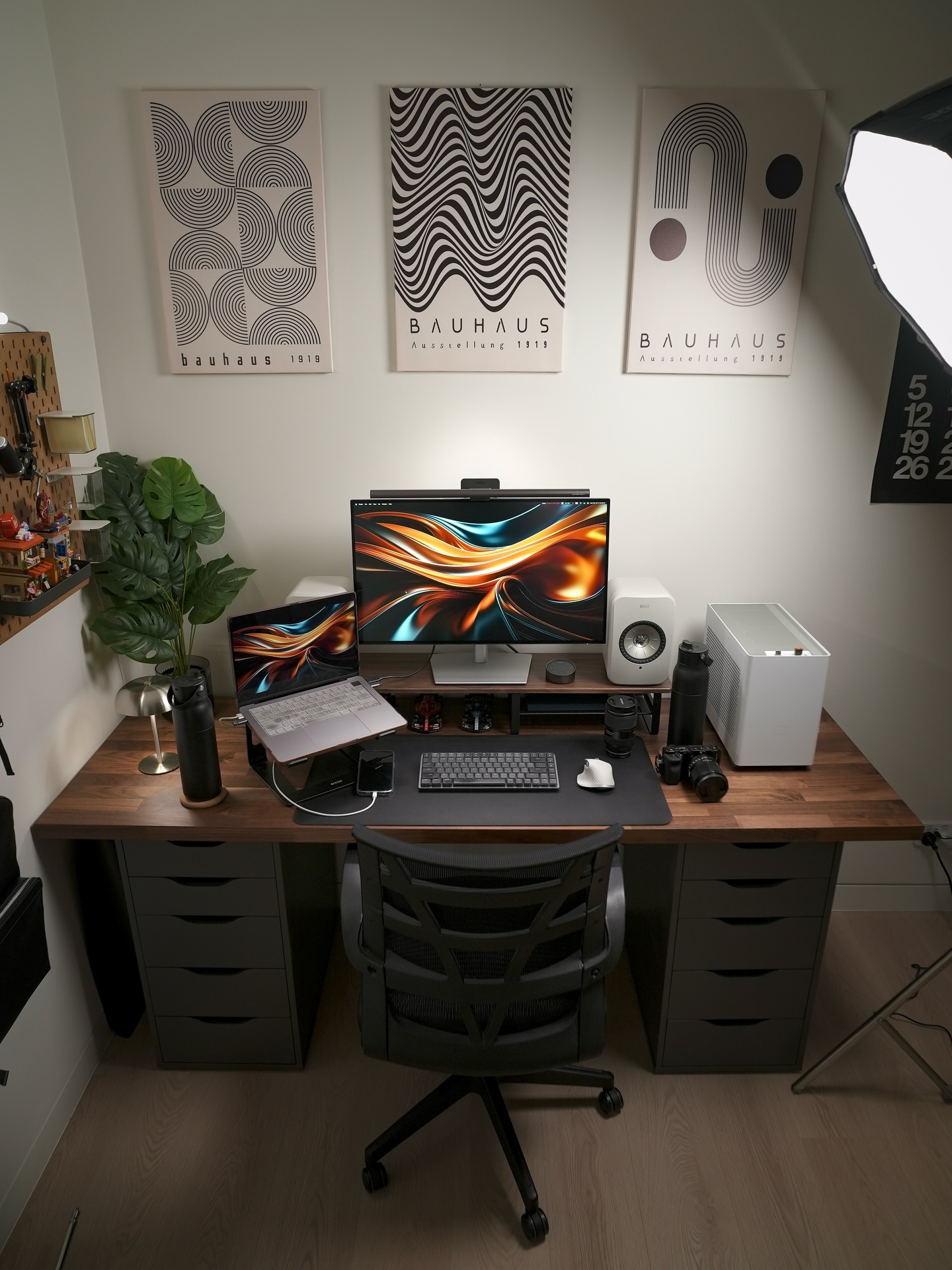 bedroom desk setup