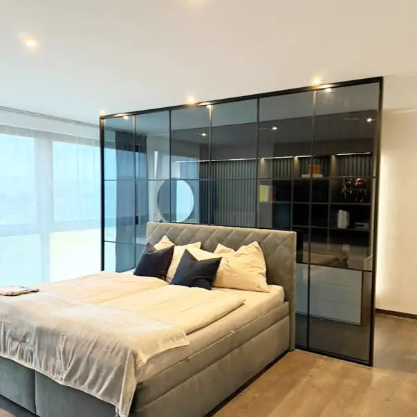 29 Stunning Bedroom Glass Wall Ideas To Transform Your Space (Photo Inspiration) 12 bedroom glass wall