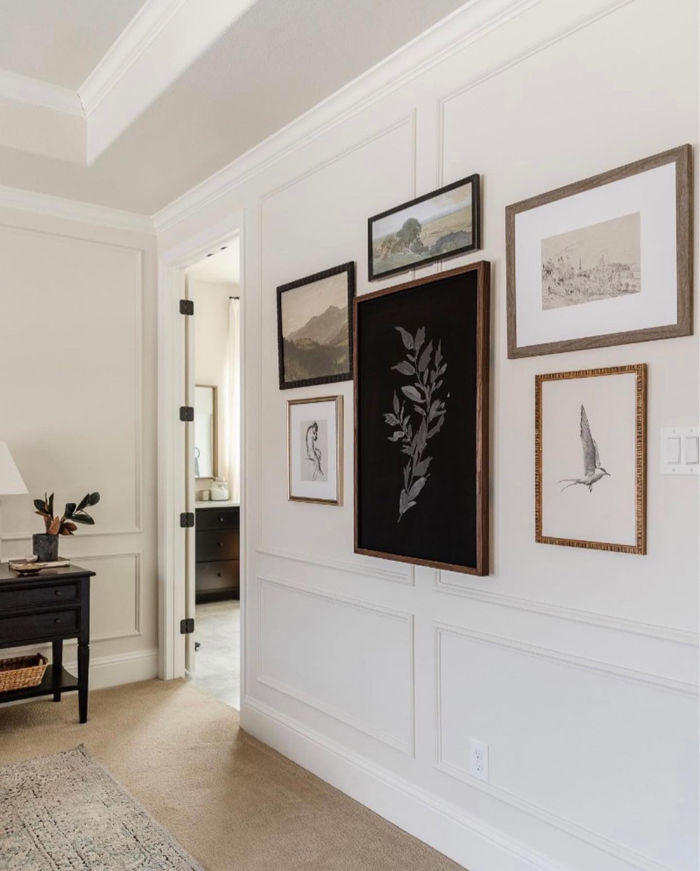 bedroom gallery wall