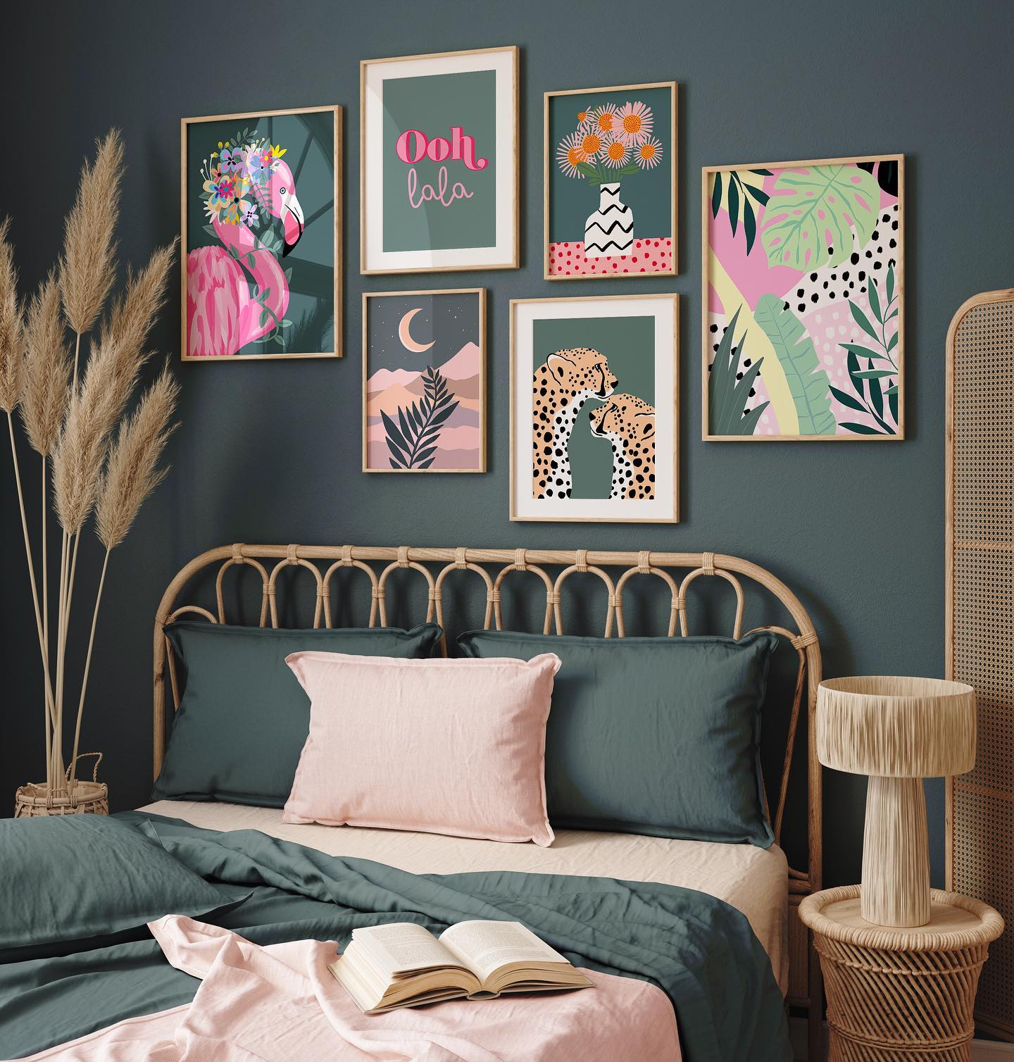 bedroom gallery wall