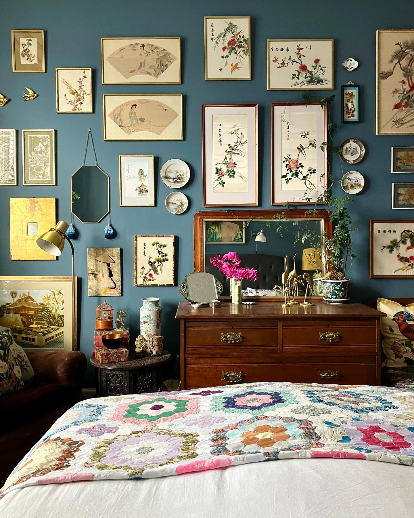 bedroom gallery wall