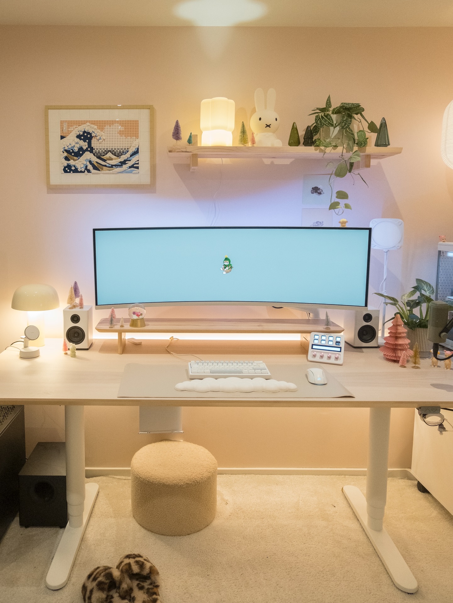 bedroom desk setup