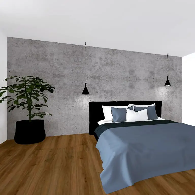 concrete wall bedroom