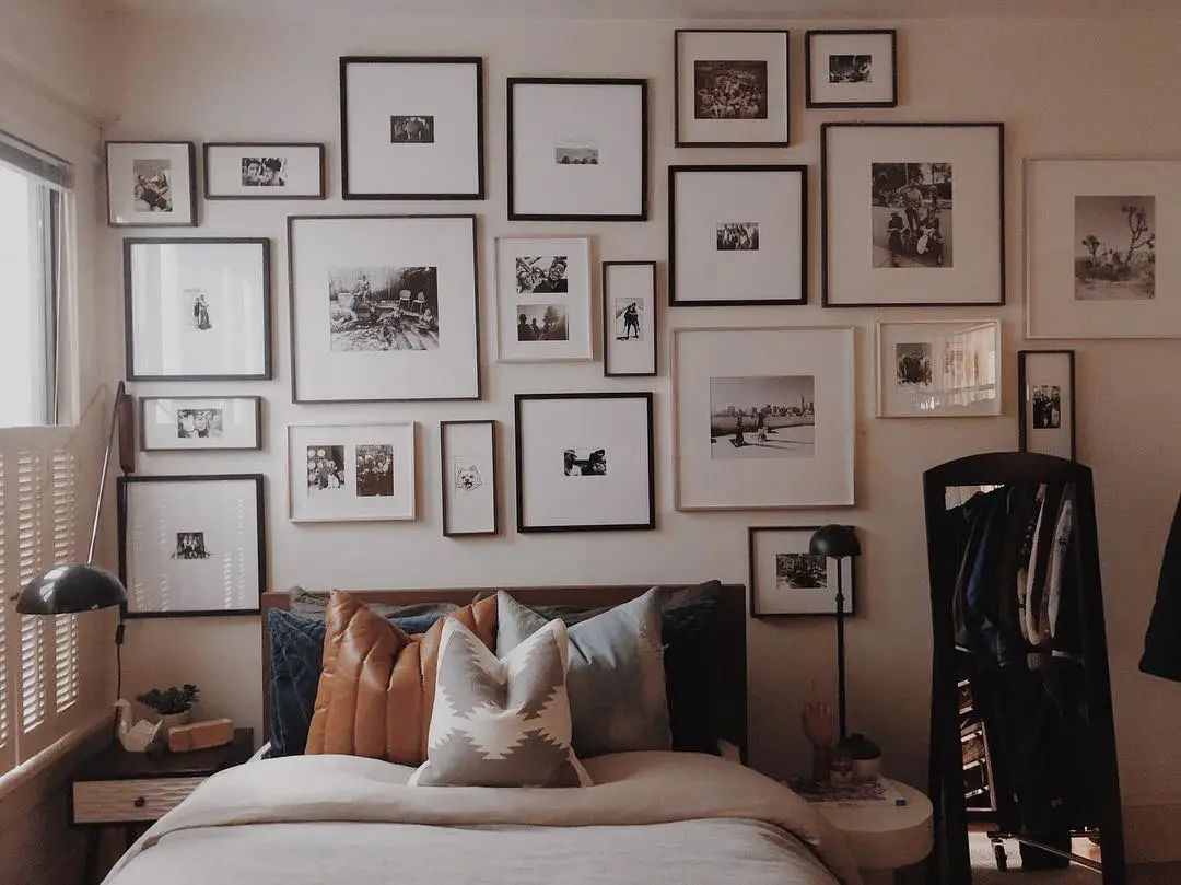 bedroom gallery wall