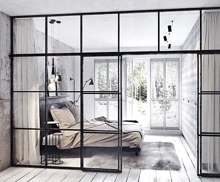 29 Stunning Bedroom Glass Wall Ideas To Transform Your Space (Photo Inspiration) 22 bedroom glass wall