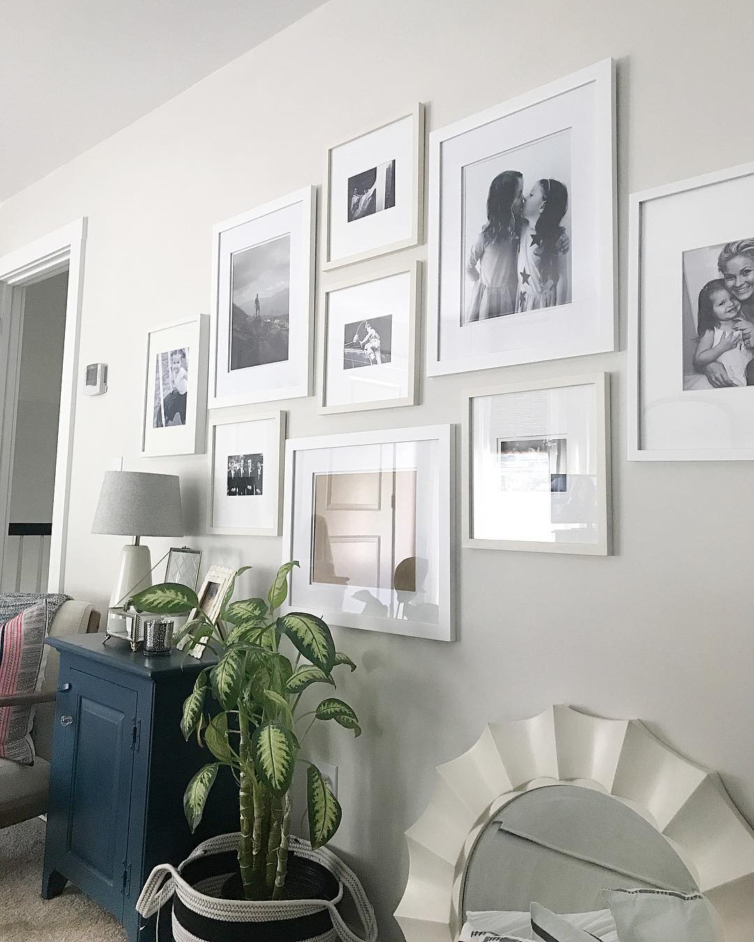 bedroom gallery wall