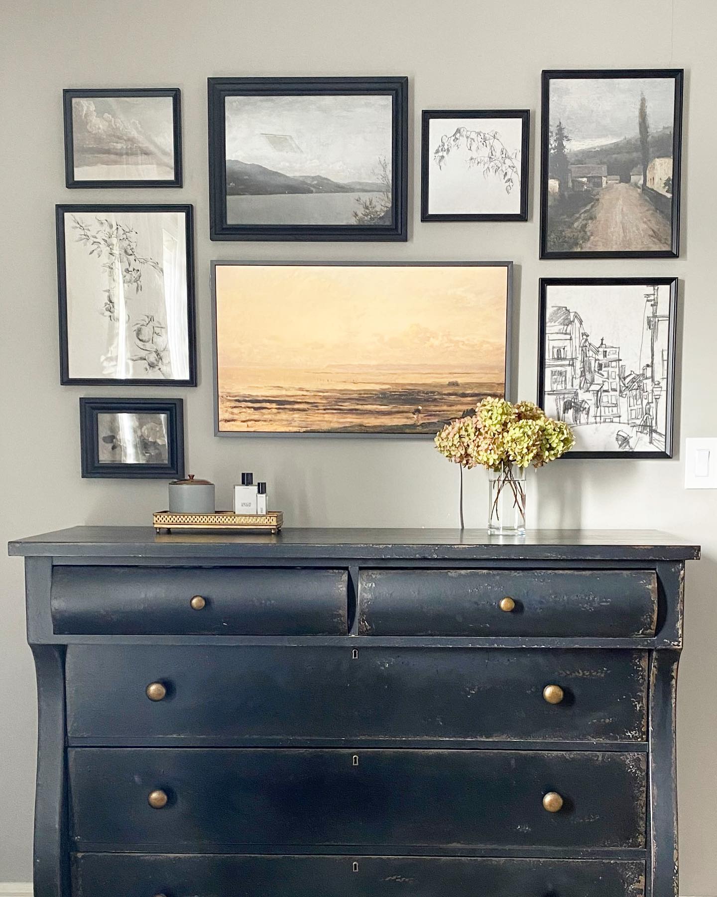 bedroom gallery wall