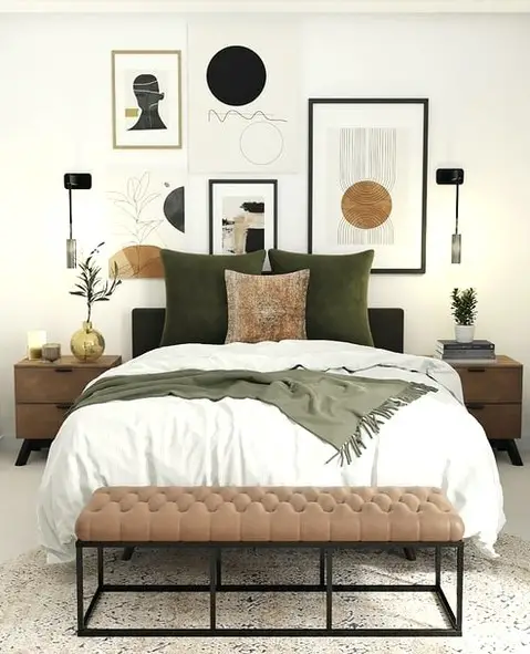 bedroom gallery wall