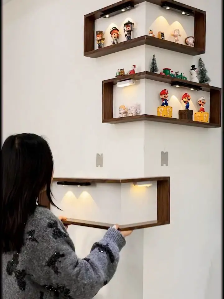 bedroom corner shelf