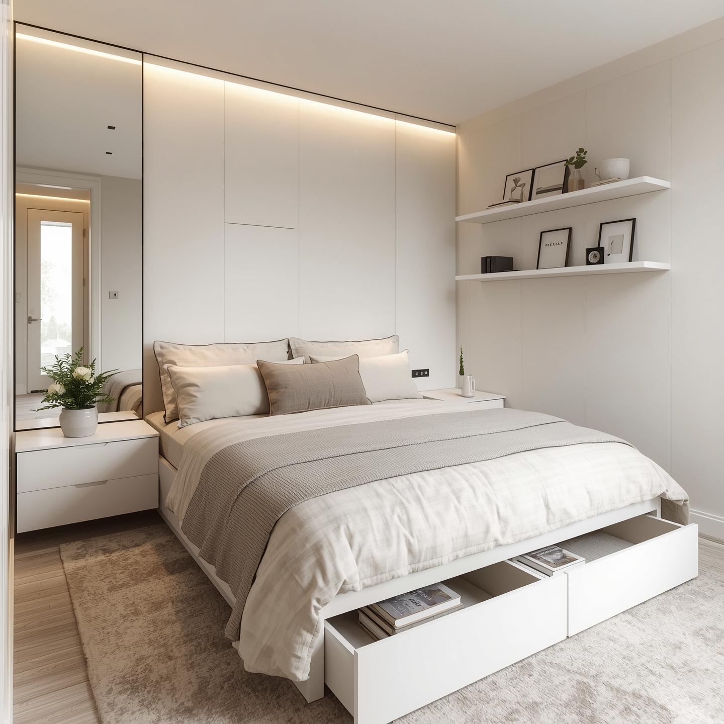 20 Bedroom Floating Shelves Ideas That Prove Small Spaces Can Still Look Stunning 8 bedroom floating shelves