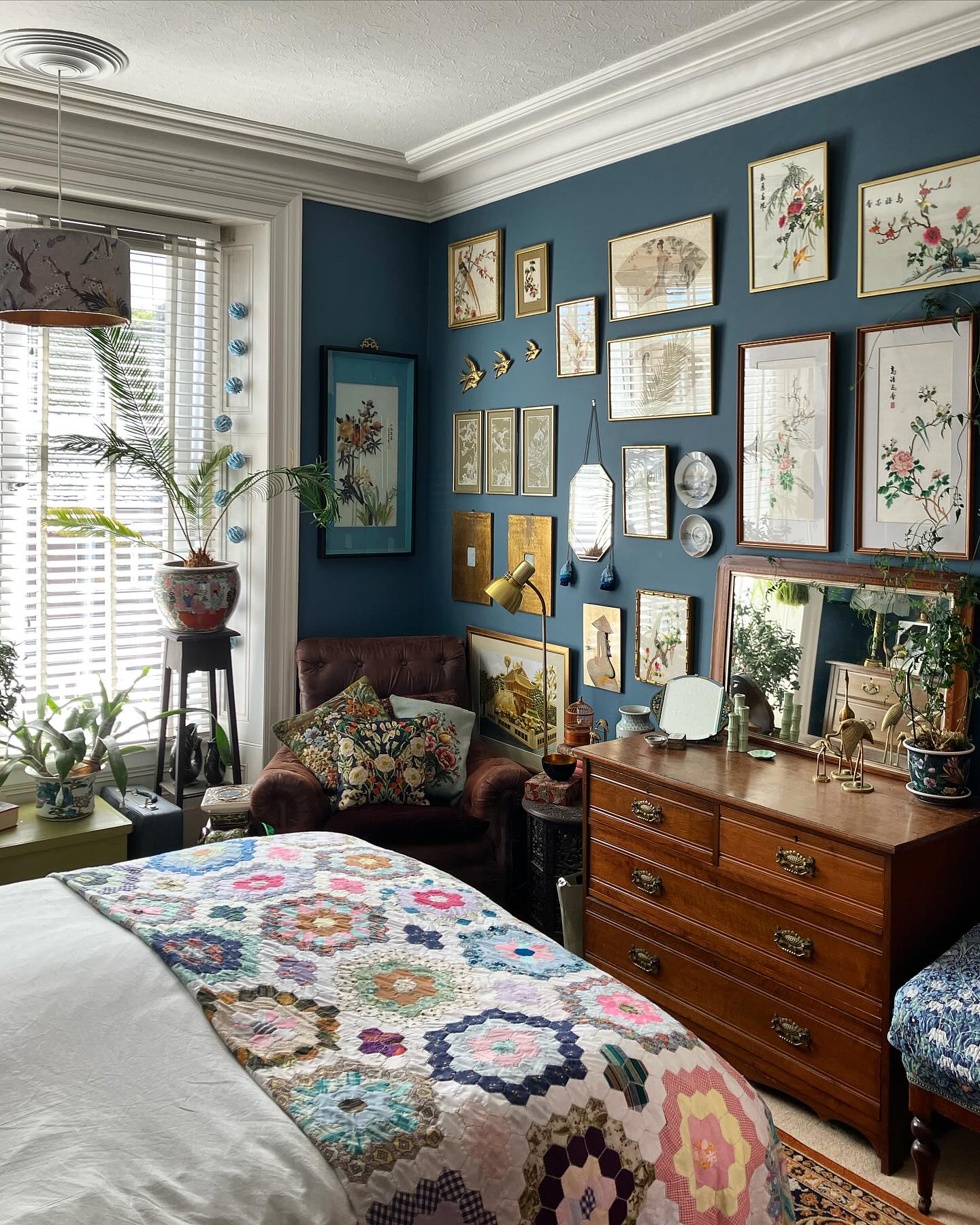 bedroom gallery wall