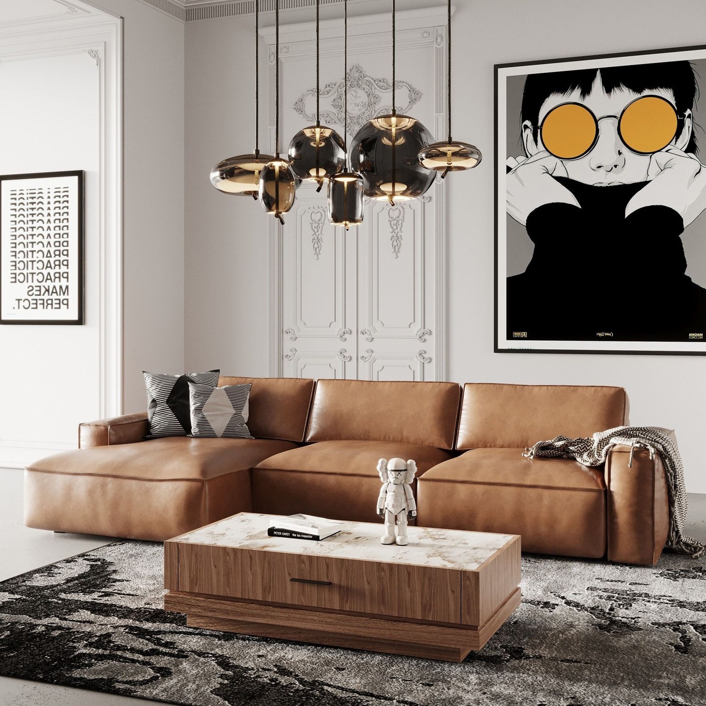 leather sectional living room