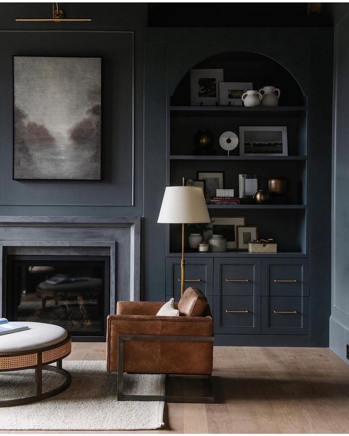 moody living room decor