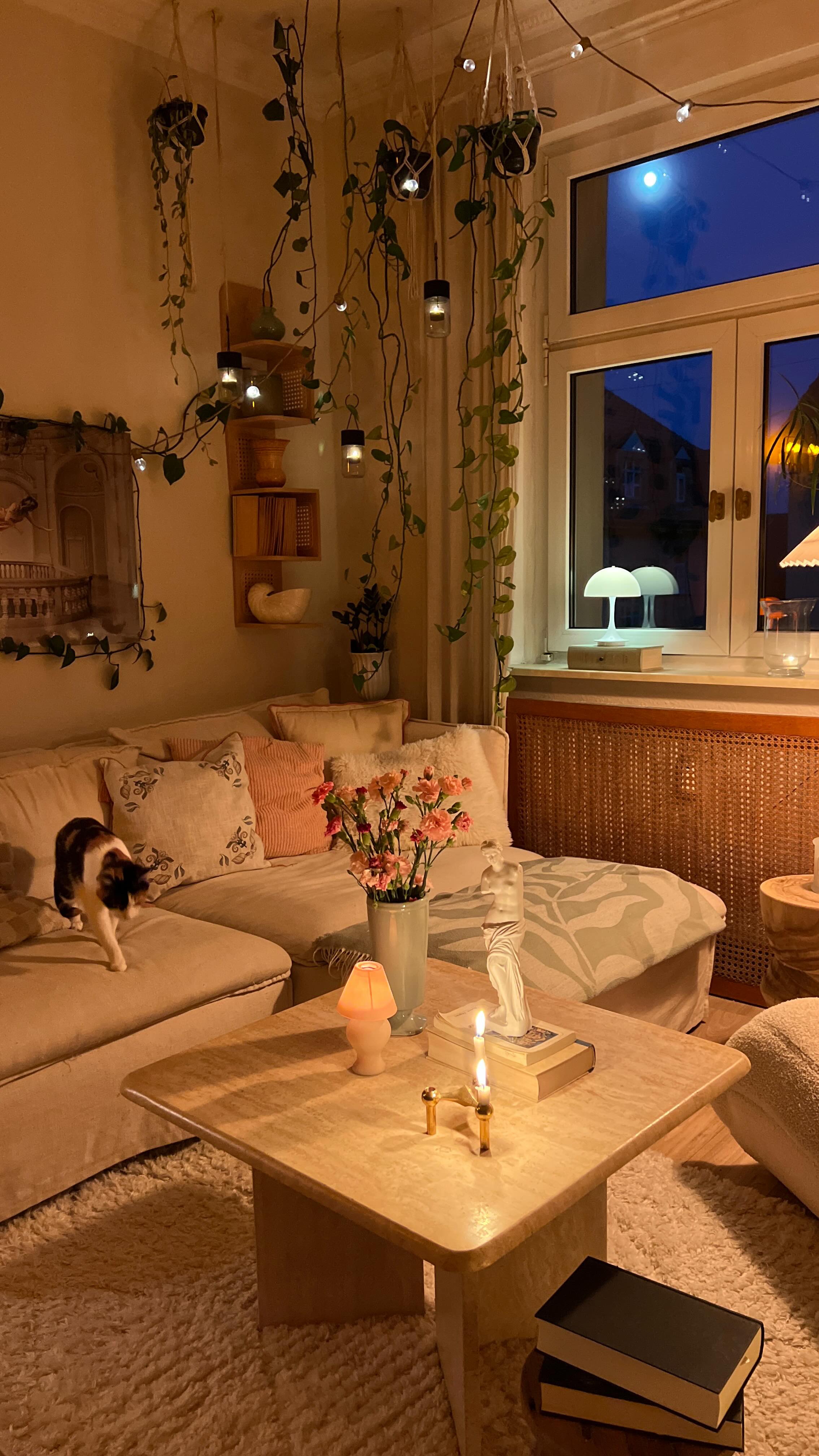 beige living room aesthetic