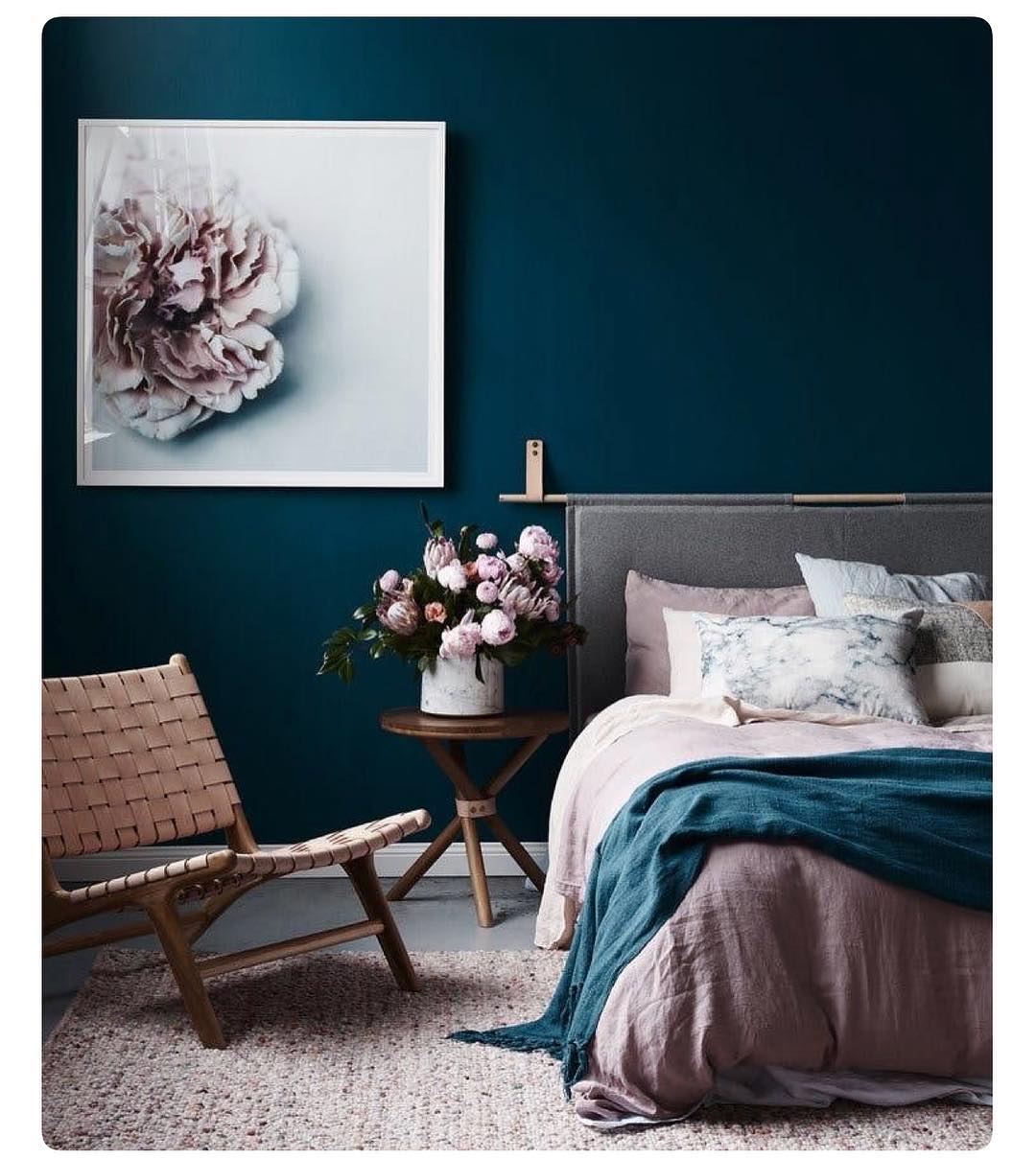 dark blue bedroom