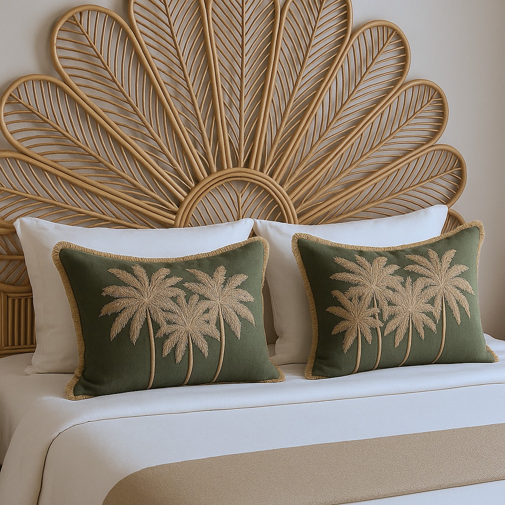 rattan headboard bedroom