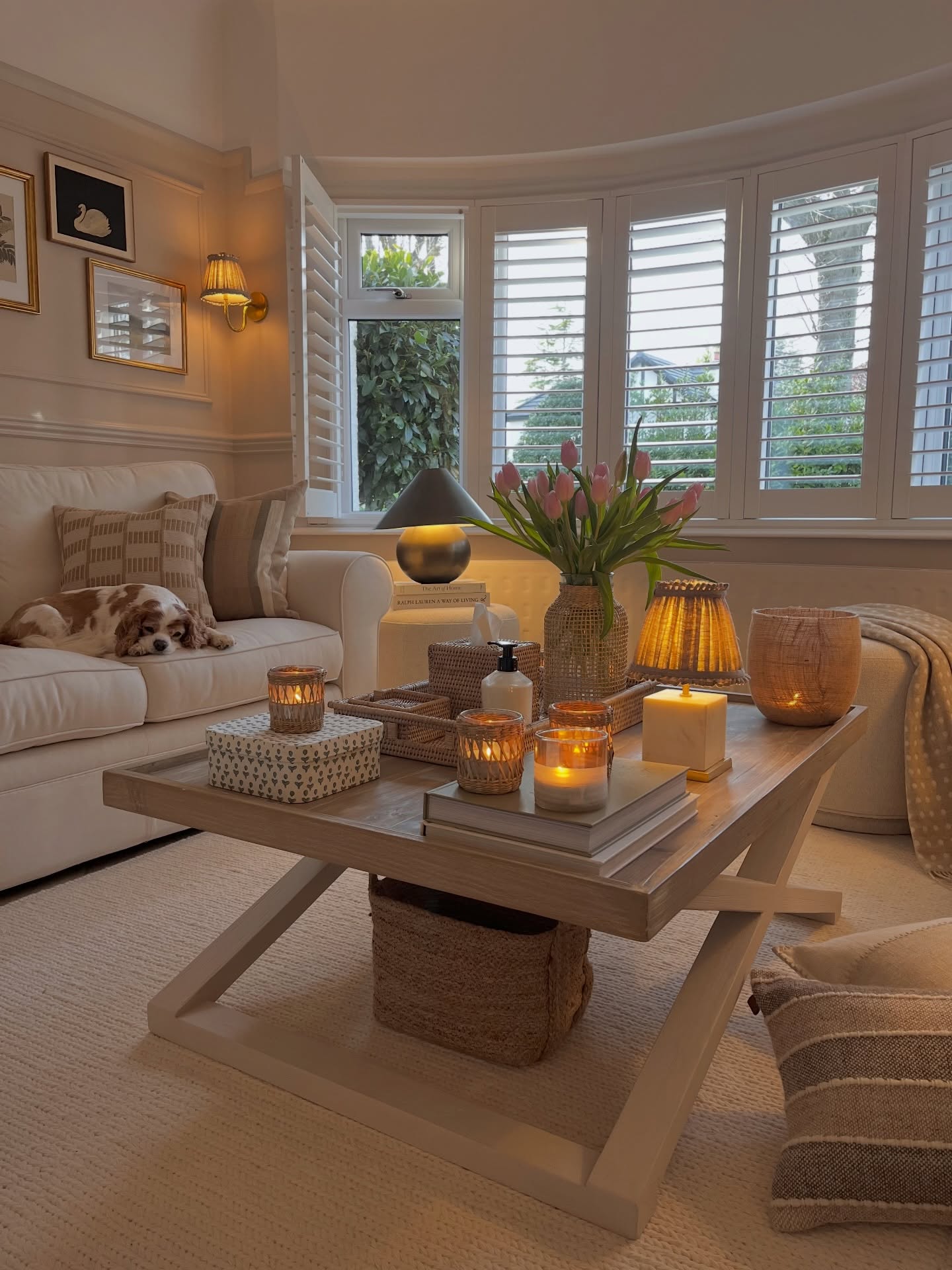 beige living room aesthetic