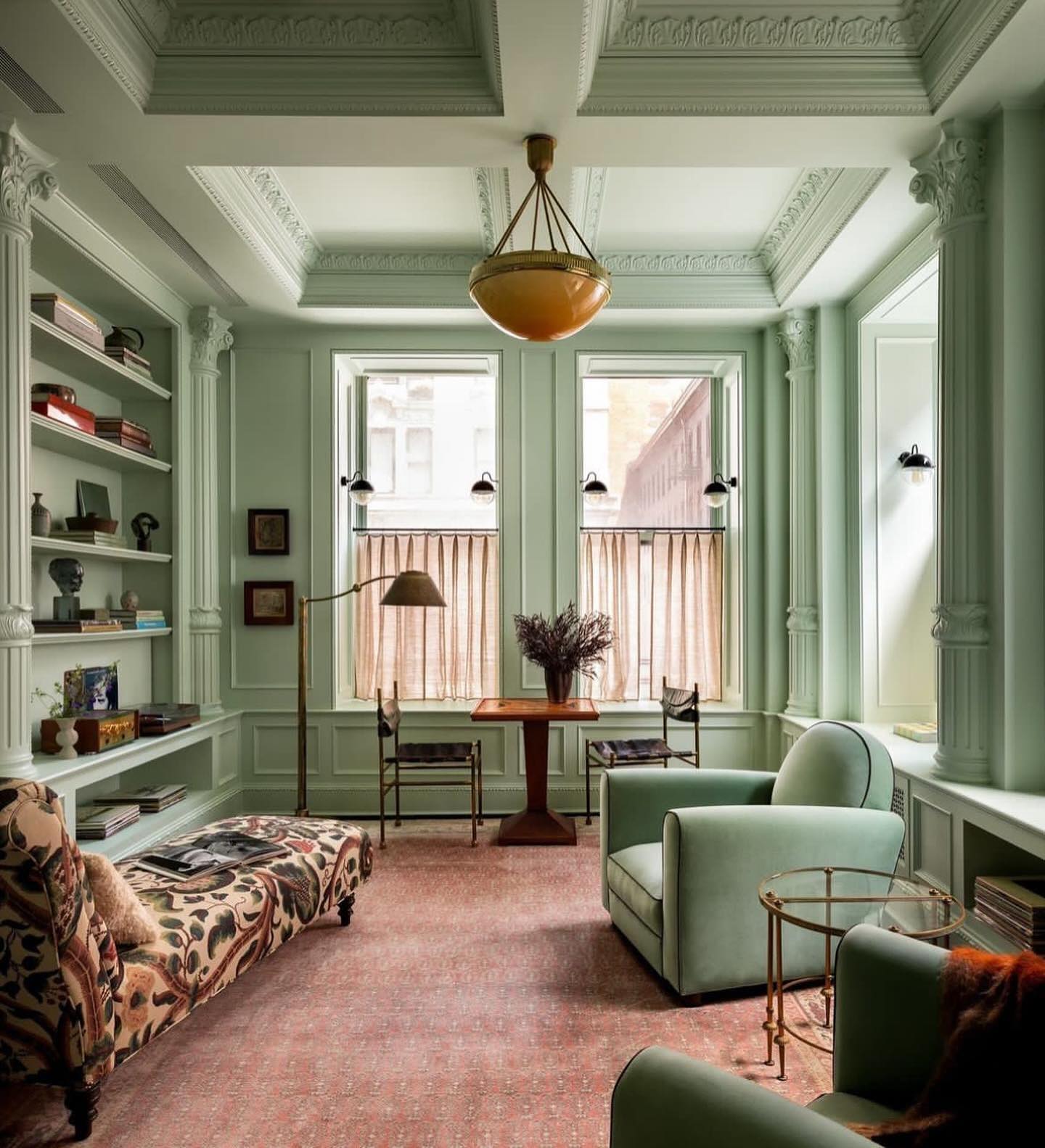 sage green living room