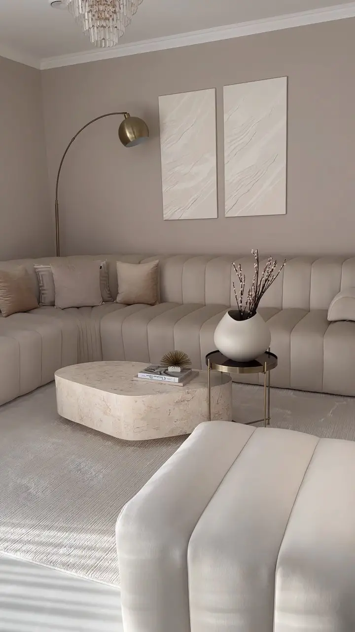 beige living room aesthetic