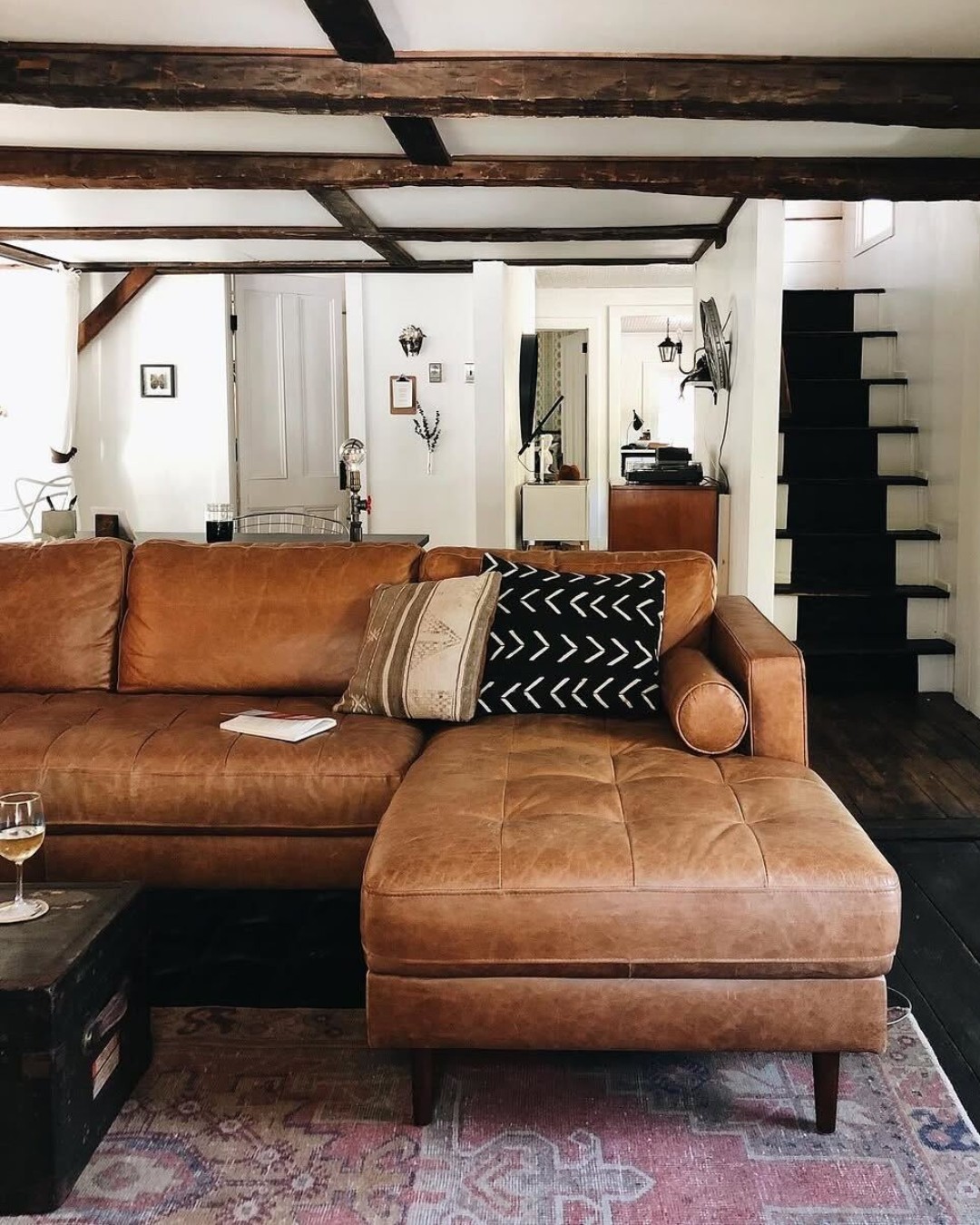 leather sectional living room