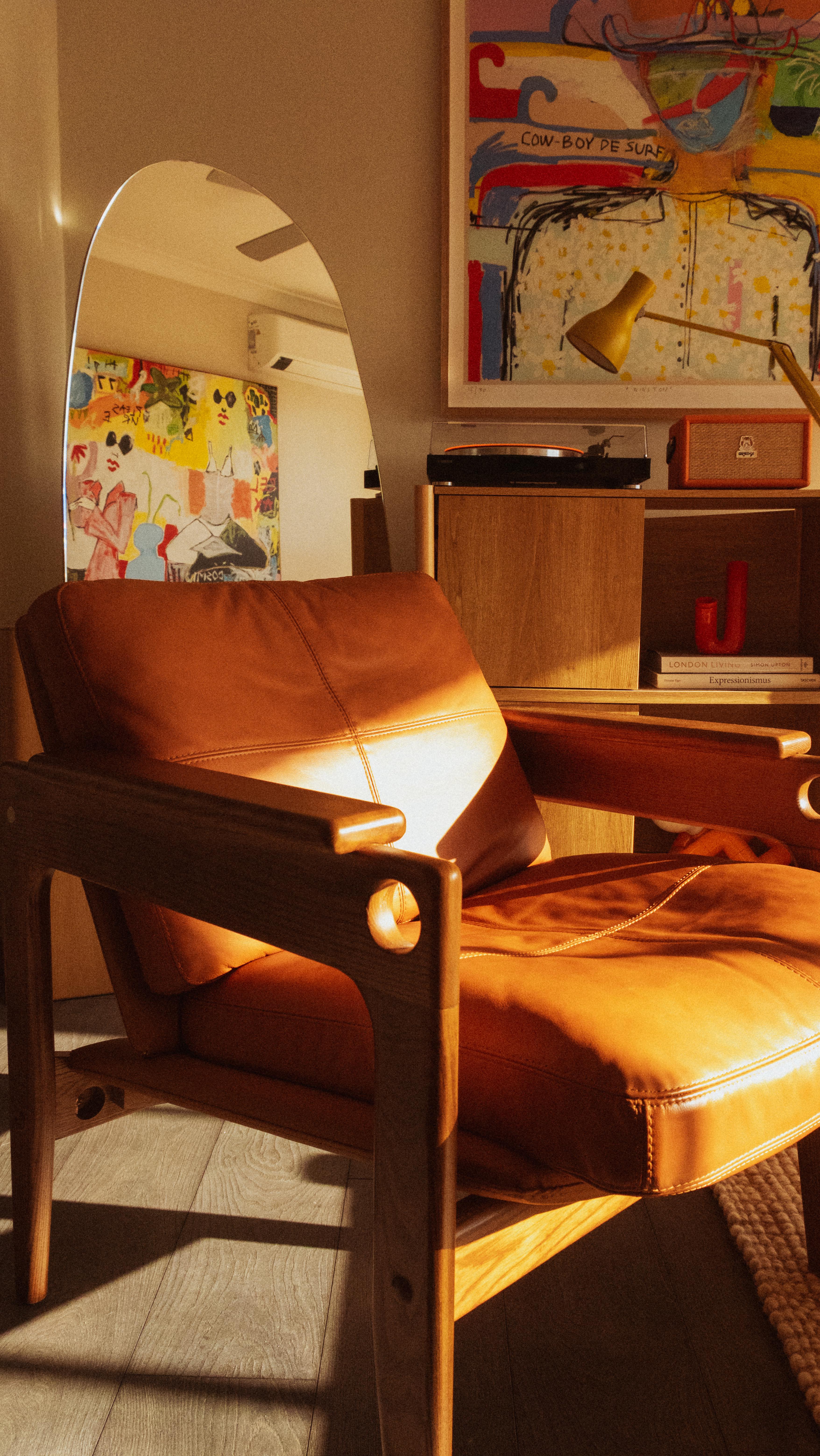 leather armchair living room