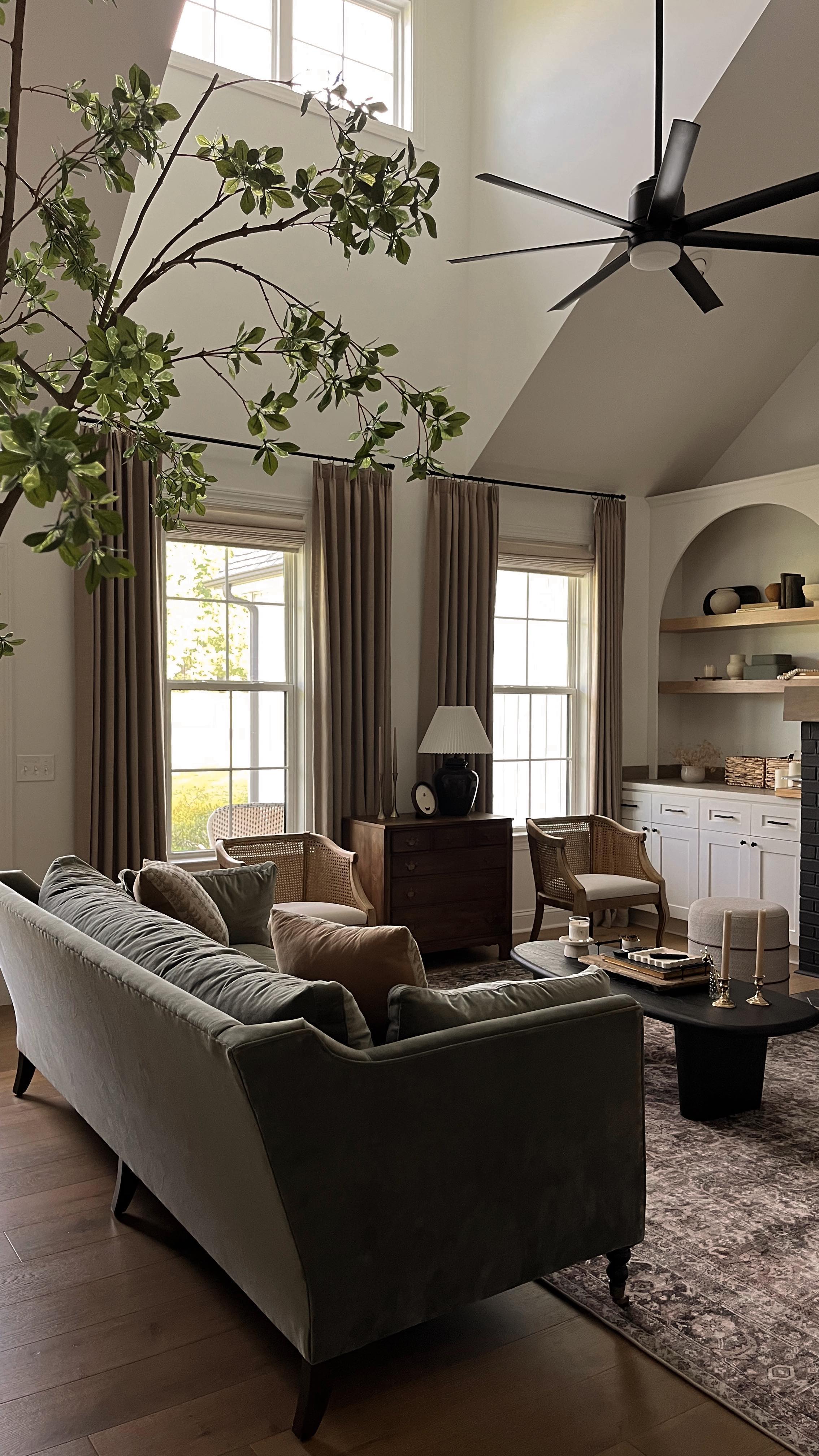 floor to ceiling curtains living room