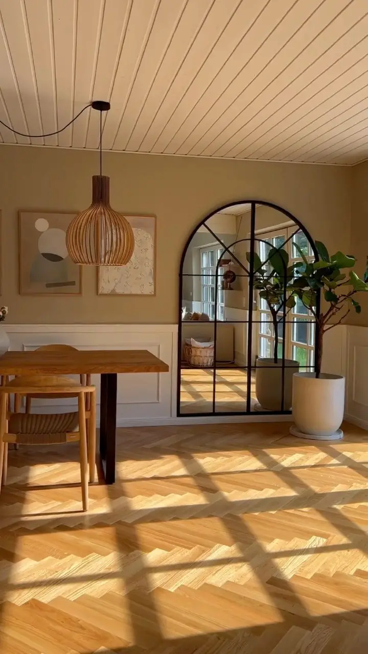 arched mirror living room