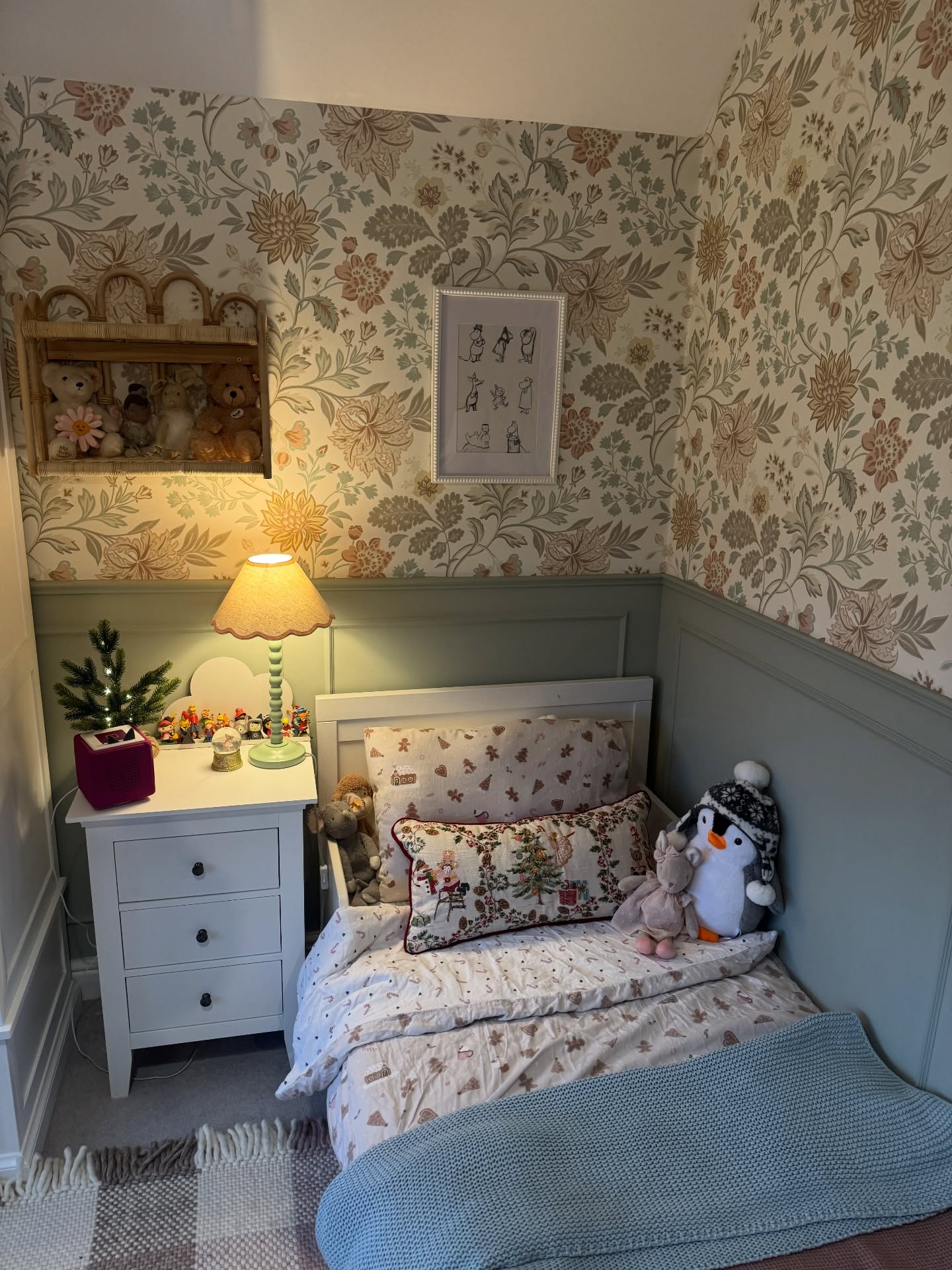 blush pink and grey bedroom