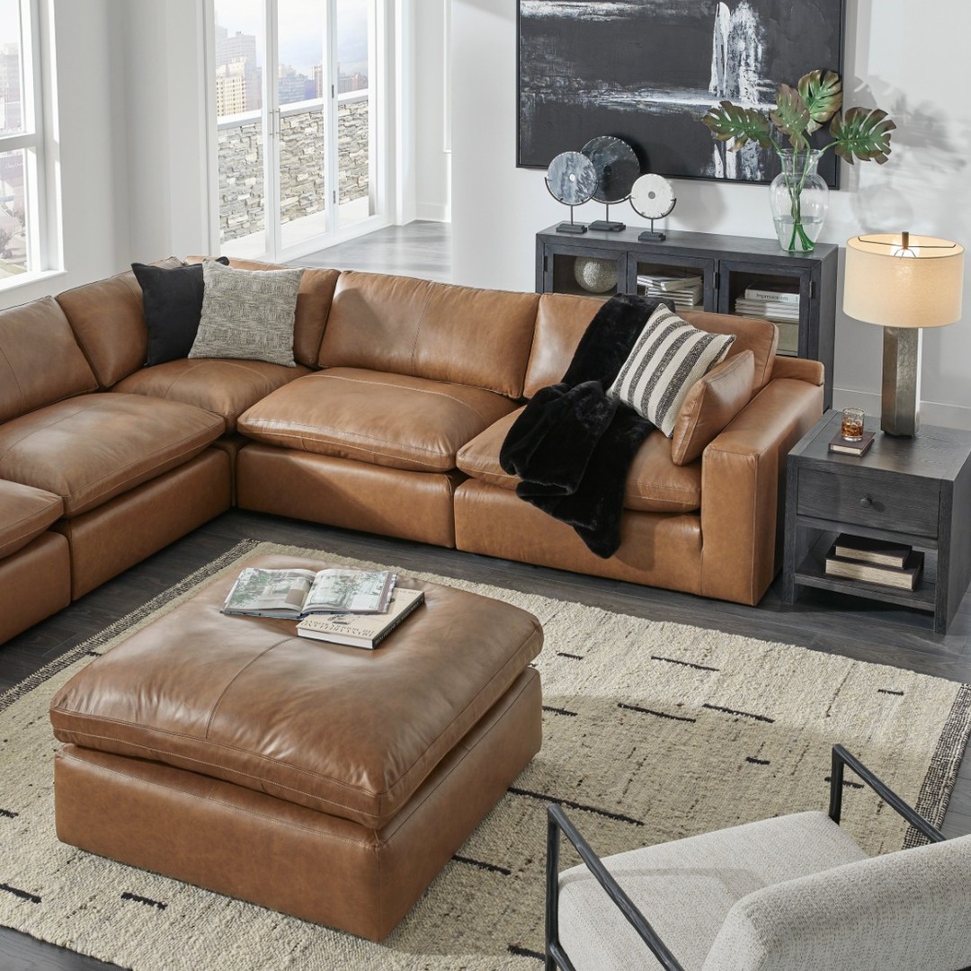 leather sectional living room