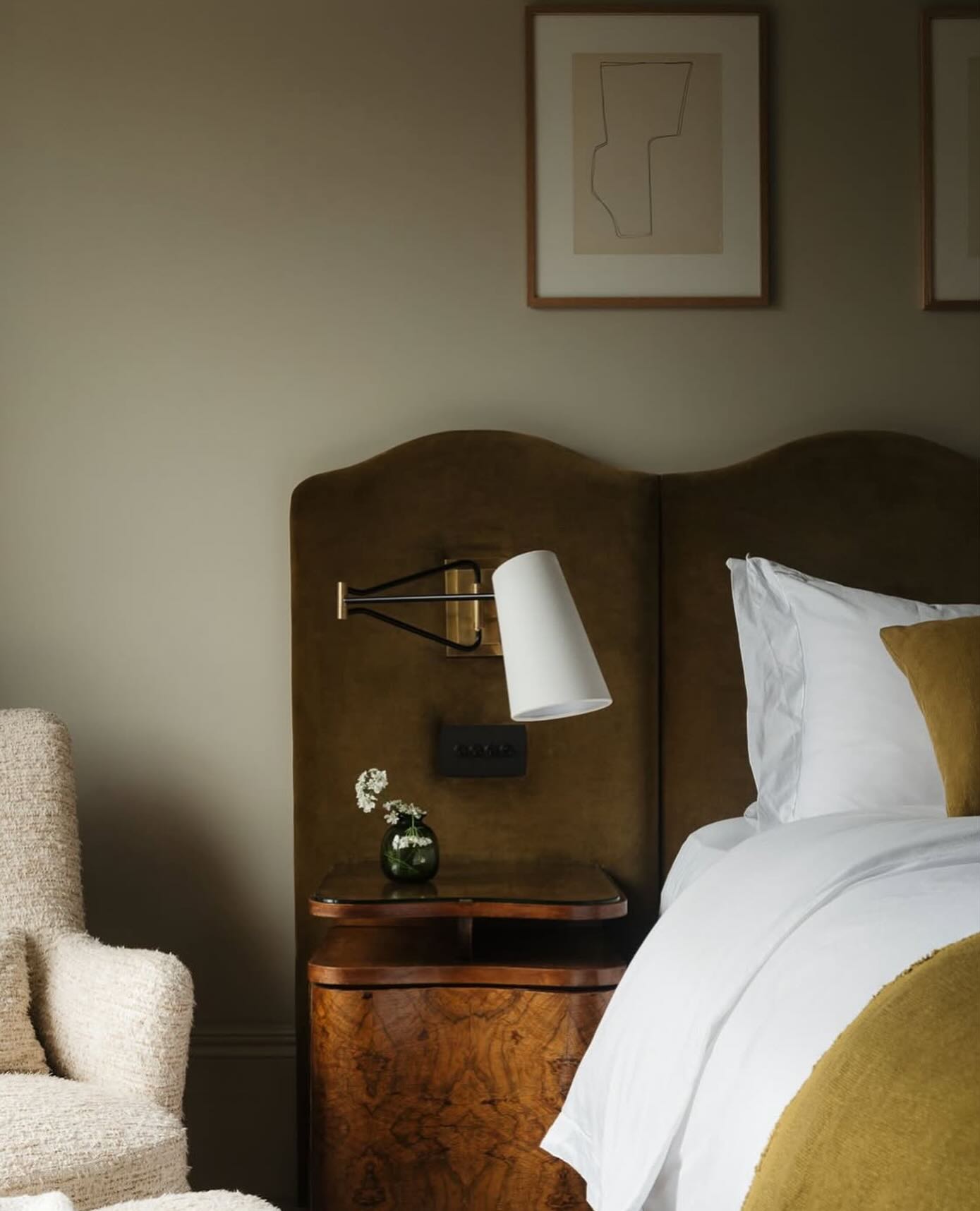 velvet headboard bedroom