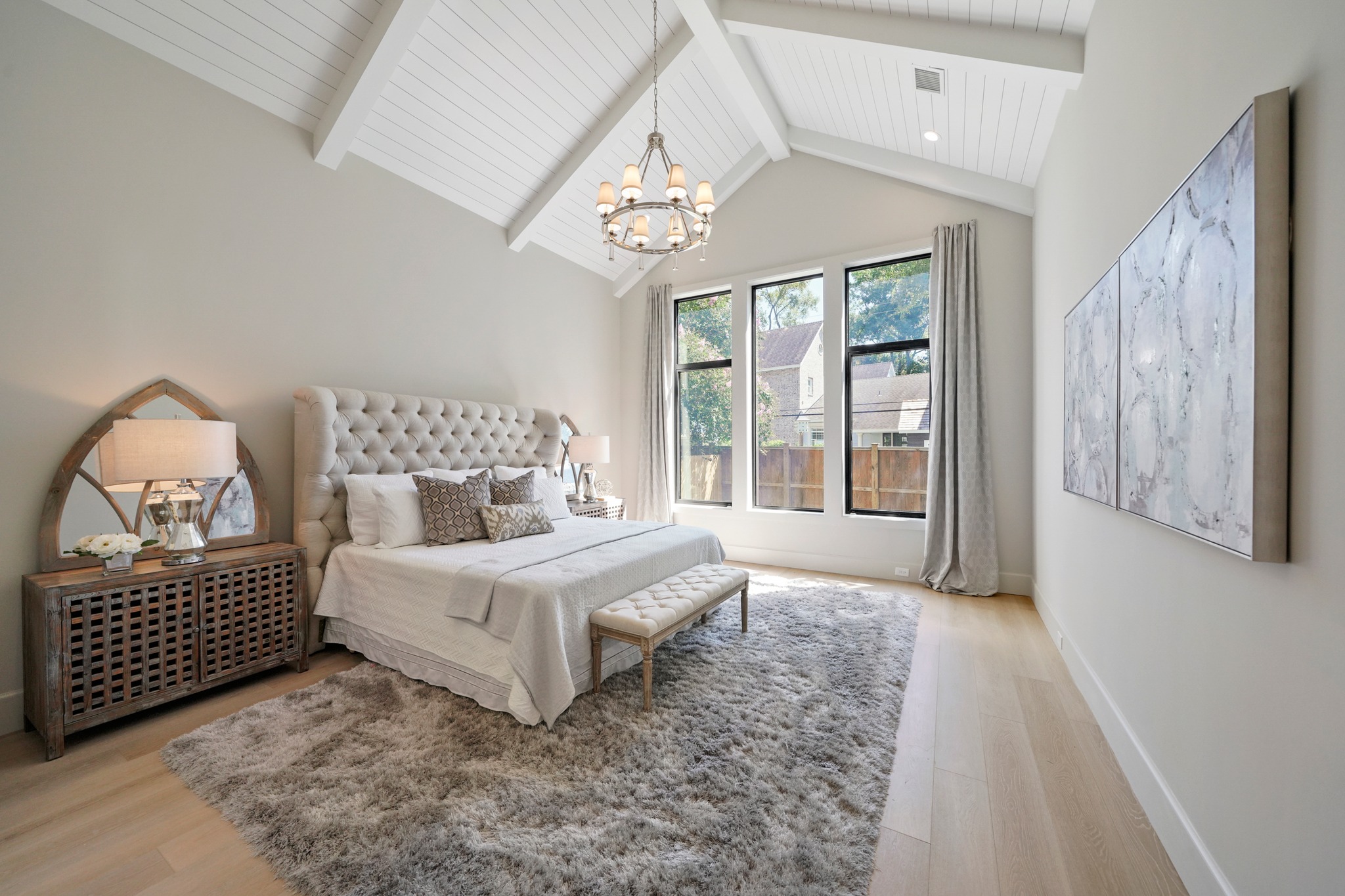 vaulted ceiling bedroom