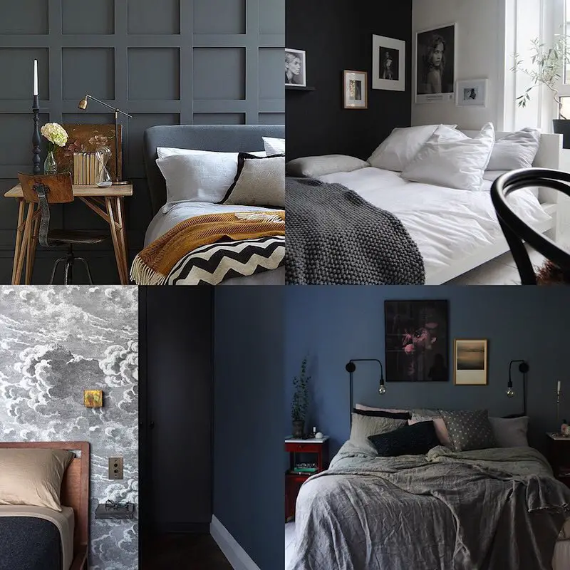 dark blue bedroom