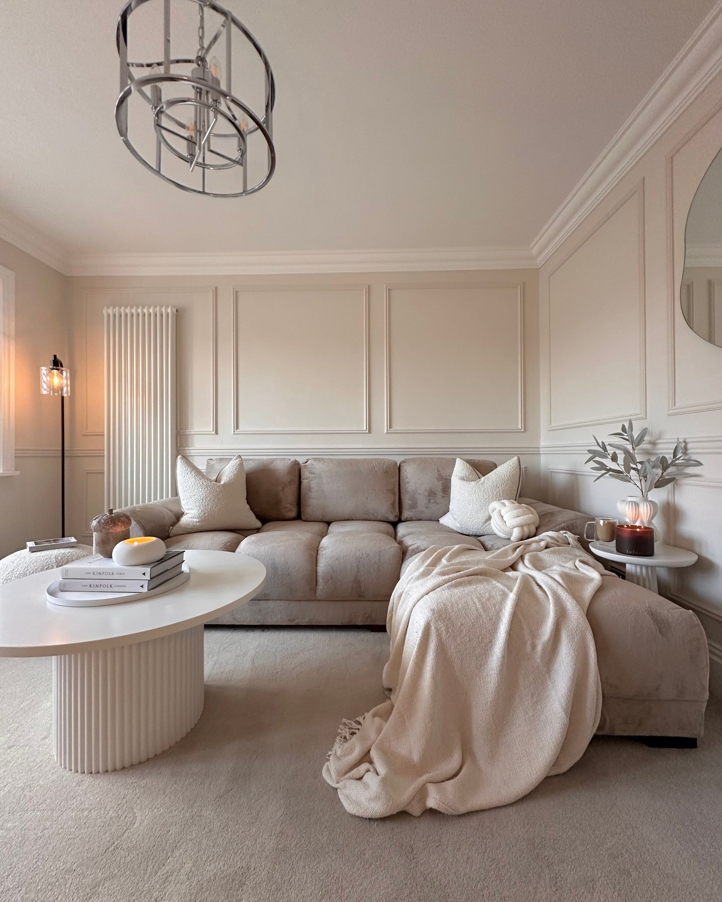 beige living room aesthetic