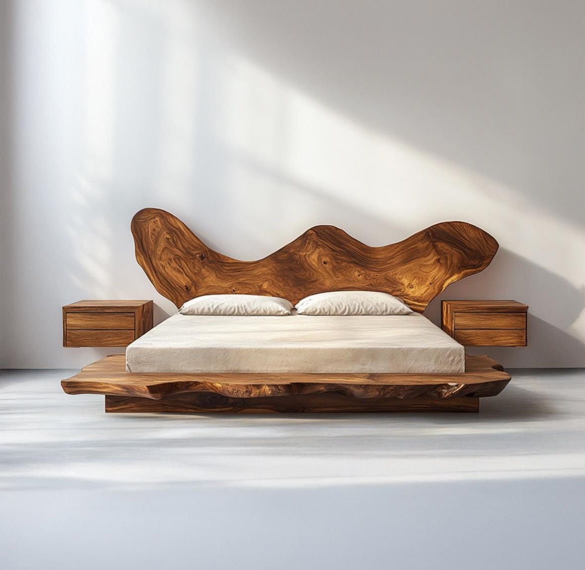 wooden headboard bedroom